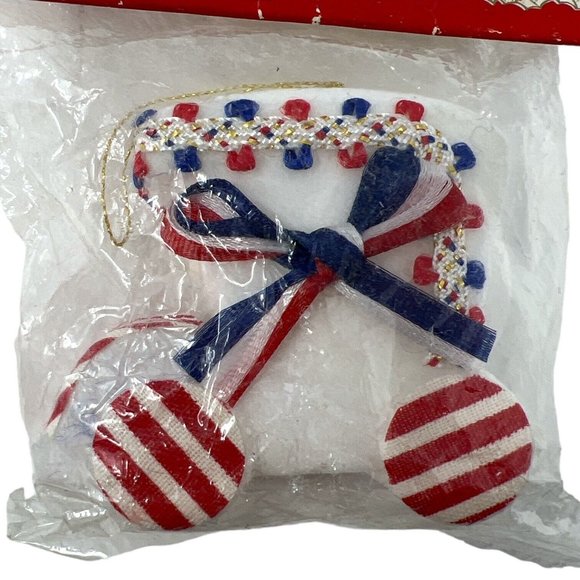 Vintage Shiny Brite Train Car Flocked Ornaments New In Package Made In Hong Kong - Picture 4 of 6